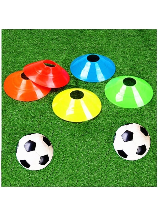 Diomos Soccer Cones (50 Pcs), Disc Cone Agility Training Sports Cone Plastic with Carry Bag & Holder for Football Basketball Drills Field Markers, (5 Colors) - Image 5